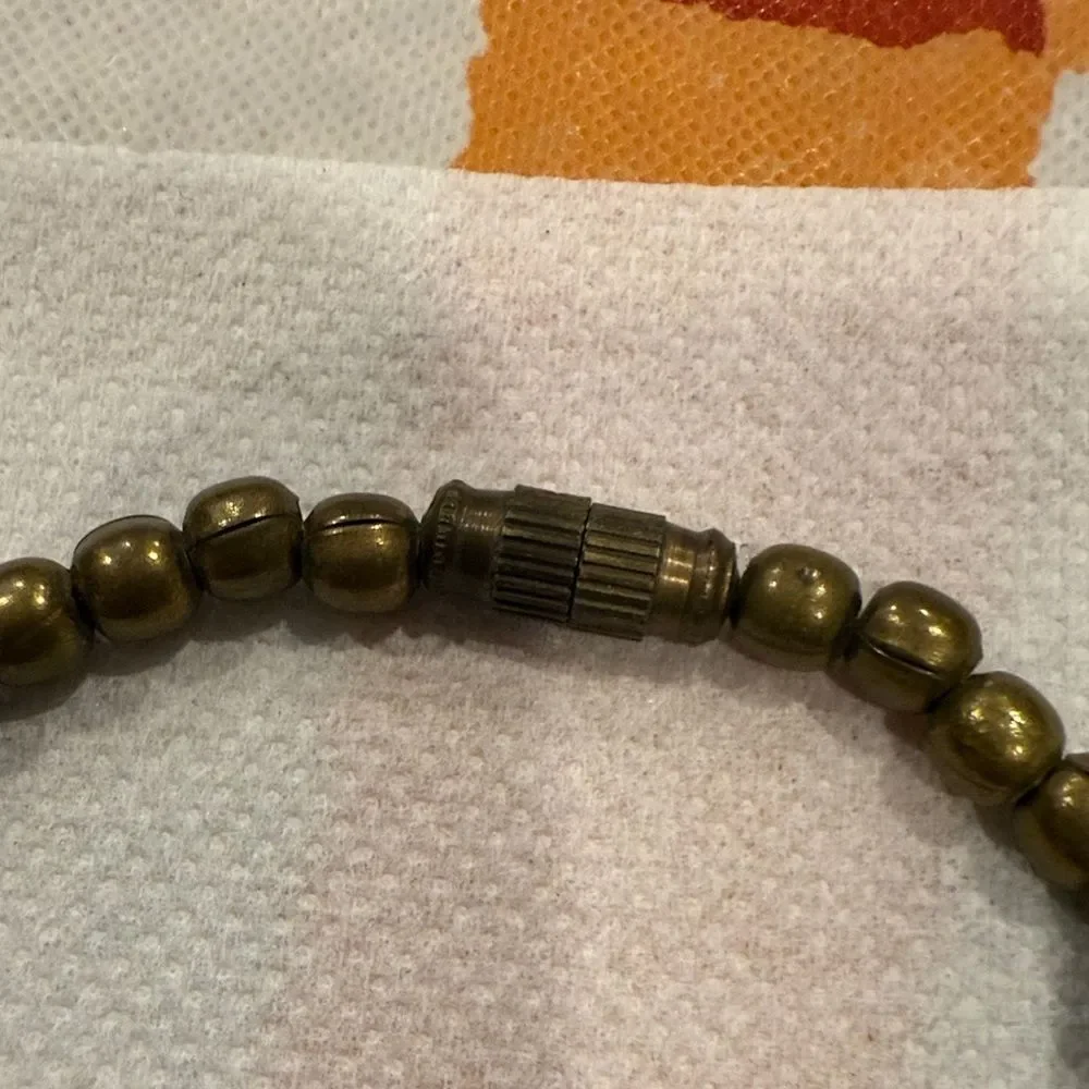 Vintage Hammered Brass Statement Disc Necklace – Tribal Boho Bold Collar